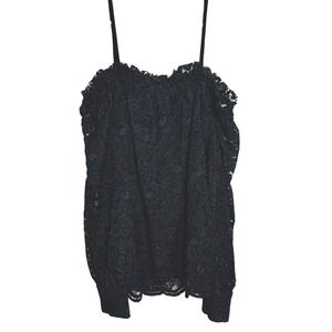 Anthropologie Eri Ali Black Off Shoulder Lace Top Whimsigoth Romantic Cocktail